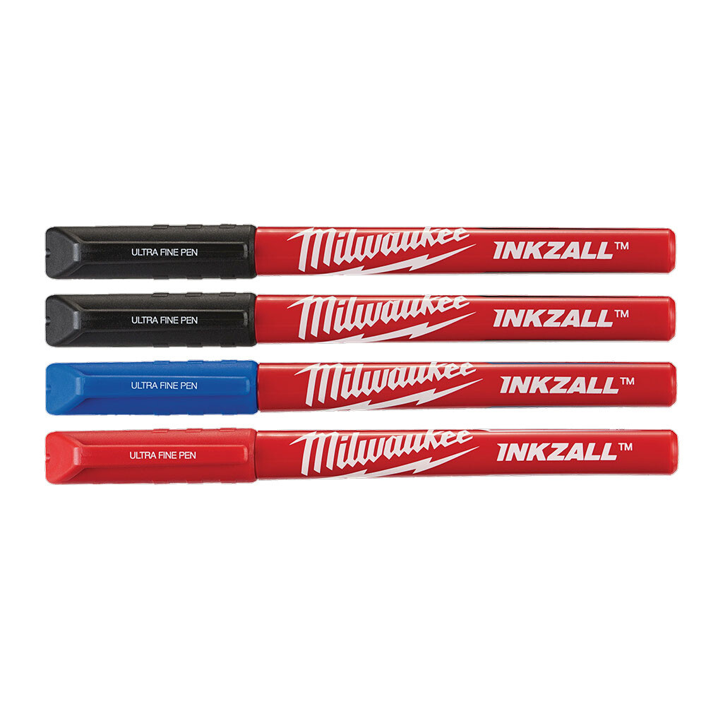Inkzall™ Siyah Mavi Kırmızı Renkli İnce Uçlu Marker İşaretleme Kalem - 1